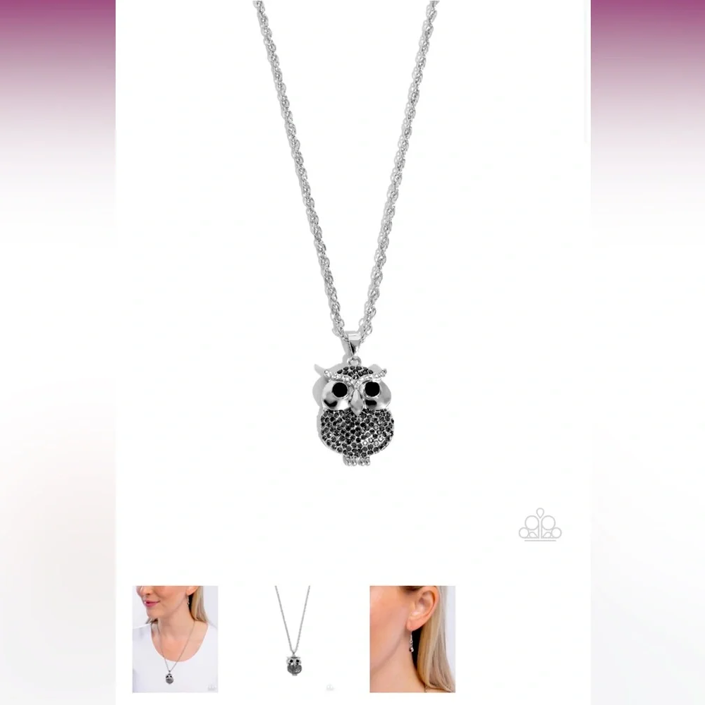 🦉🌙 HOO HOO❗️ “OPULENT OWL” SILVER RHINESTONE NECKLACE- PAPARAZZI❗️SO PRETTY❗️🌙🦉 - Picture 5 of 5